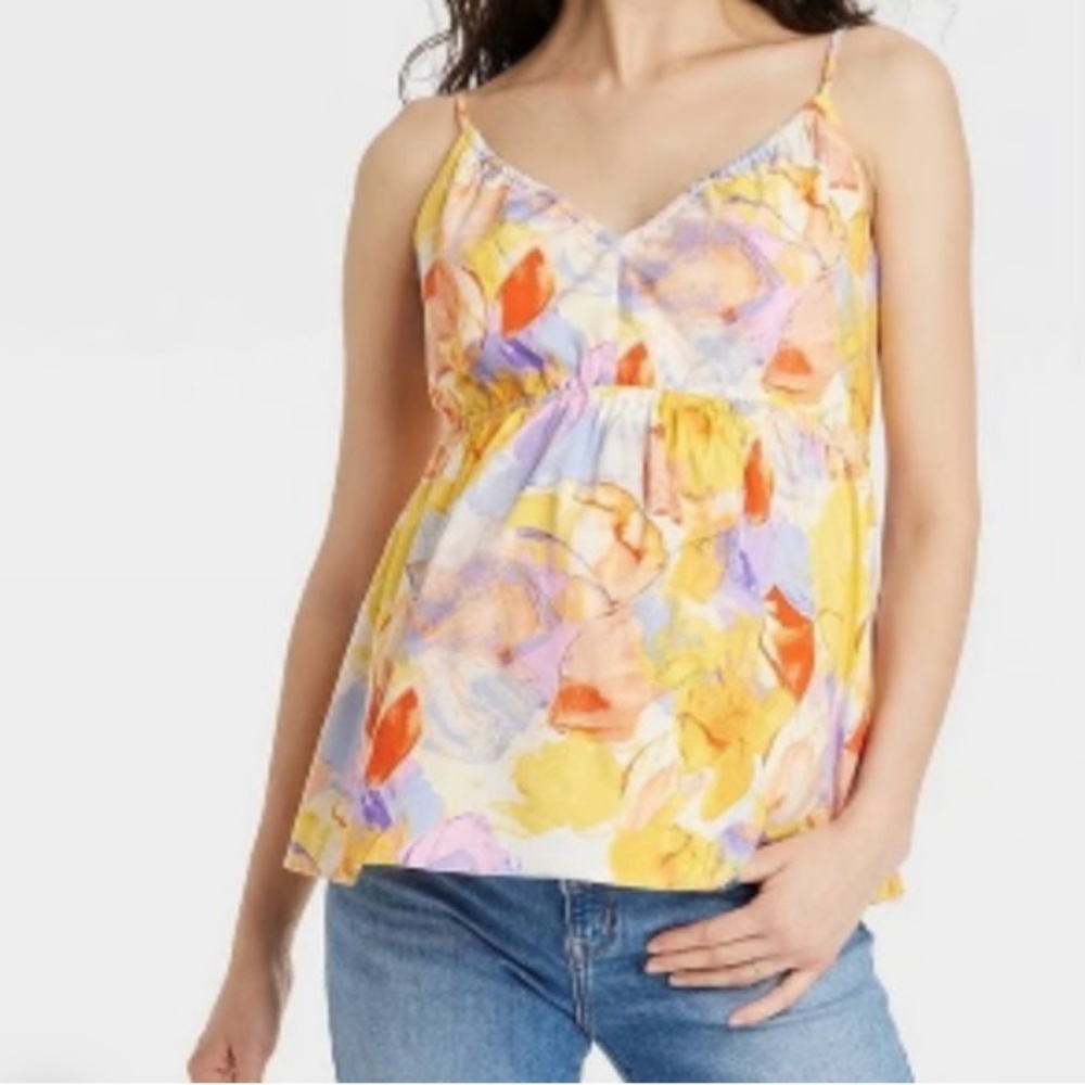 Women’s Maternity by Ingrid & Isabel Watercolor Floral Print Tank Top